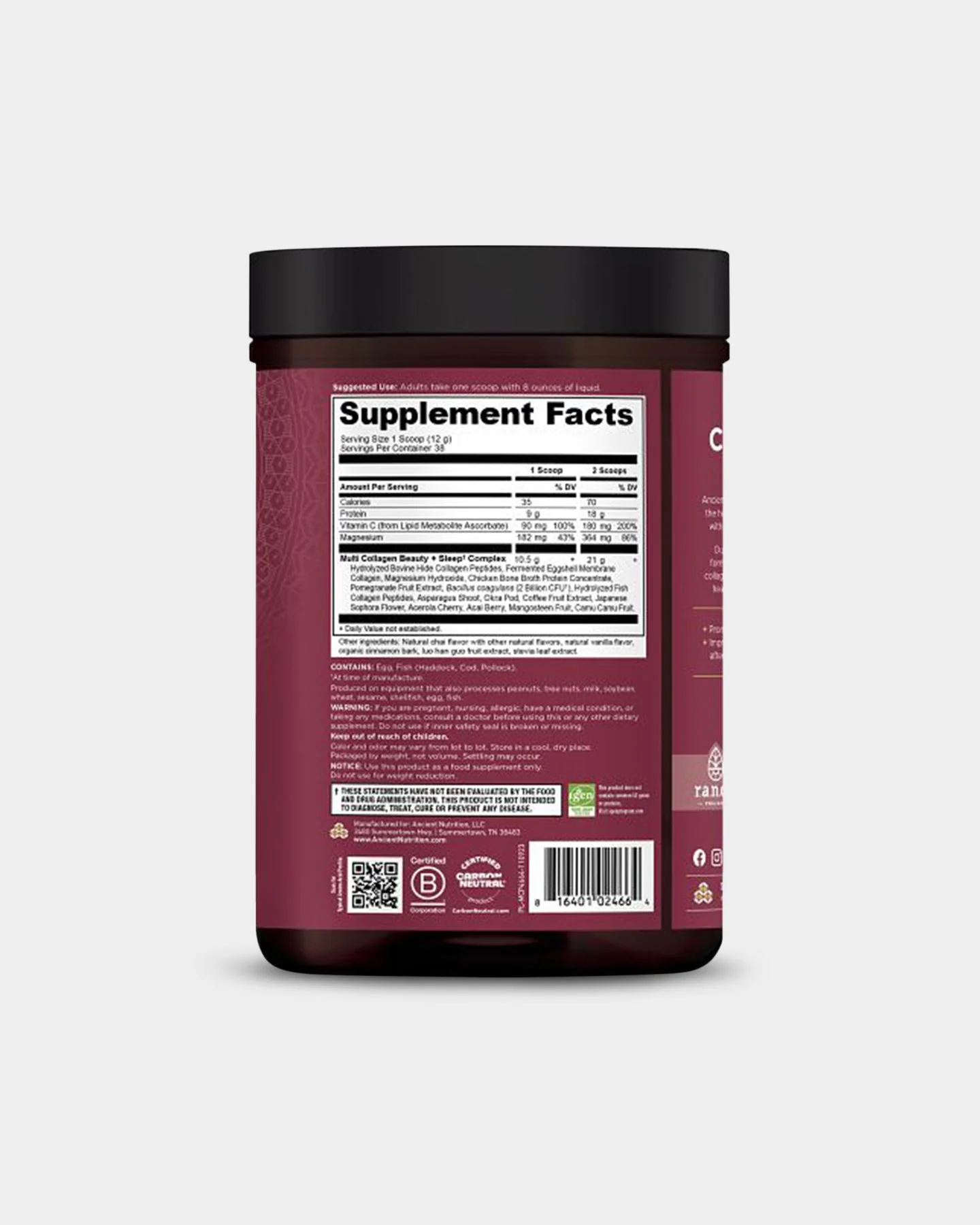 Ancient Nutrition Multi Collagen Protein - Beauty & Sleep Support - Image 2