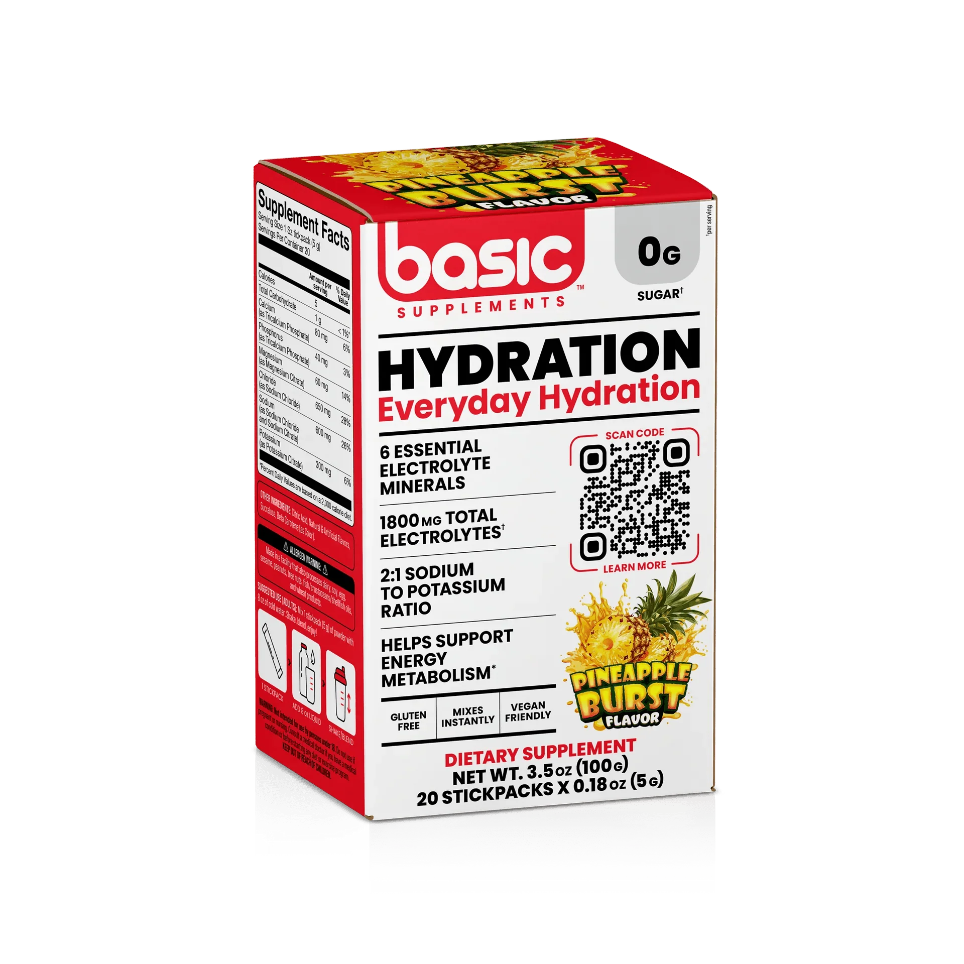 Basic Supplements Basic Hydration, PIneapple Burst