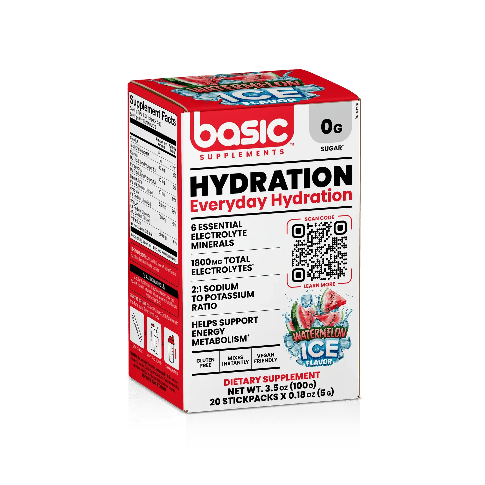 Basic Supplements Basic Hydration, Watermelon Ice