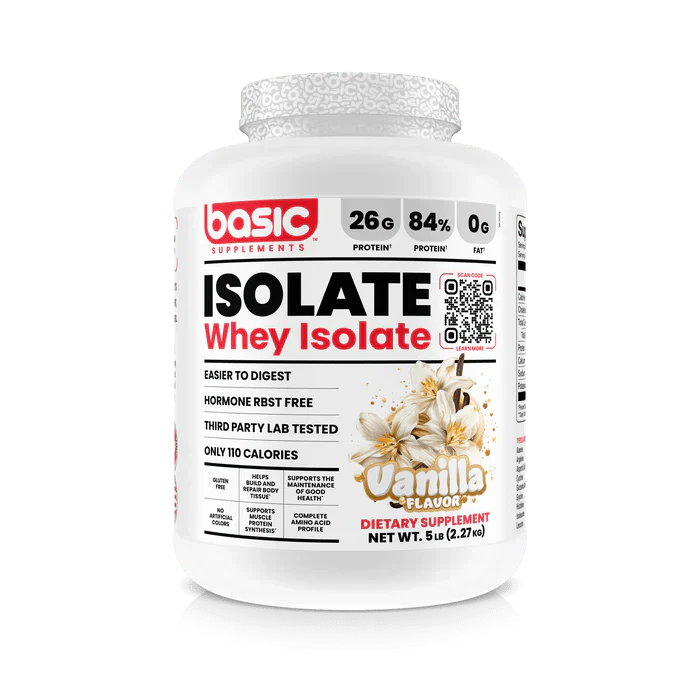 Basic Supplements Basic Isolate 5lb, Vanilla