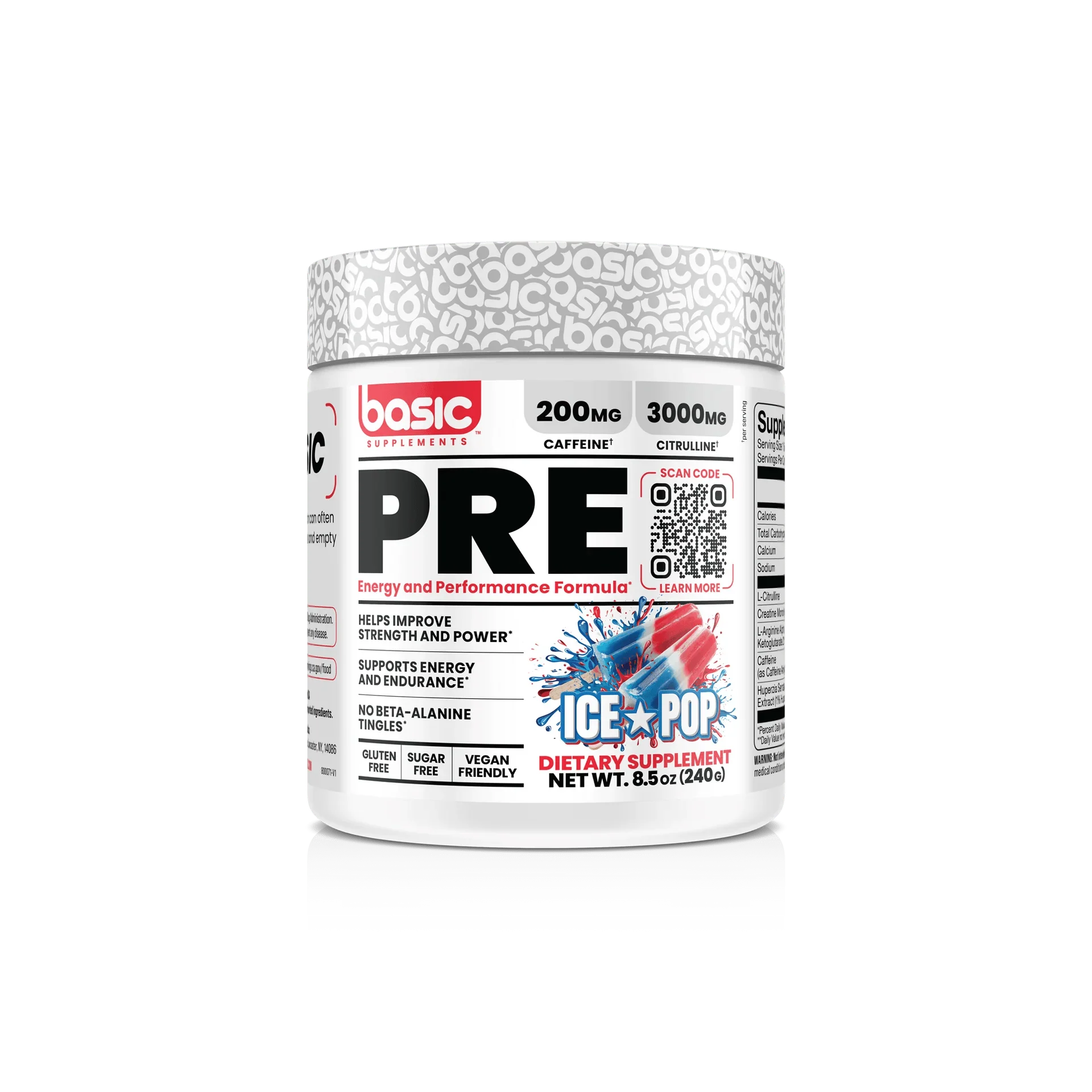 Basic Supplements Basic PRE, Ice Pop