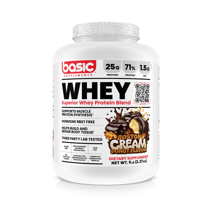 Basic Supplements Superior Whey Protein Blend 5lb, Boston Cream Donut