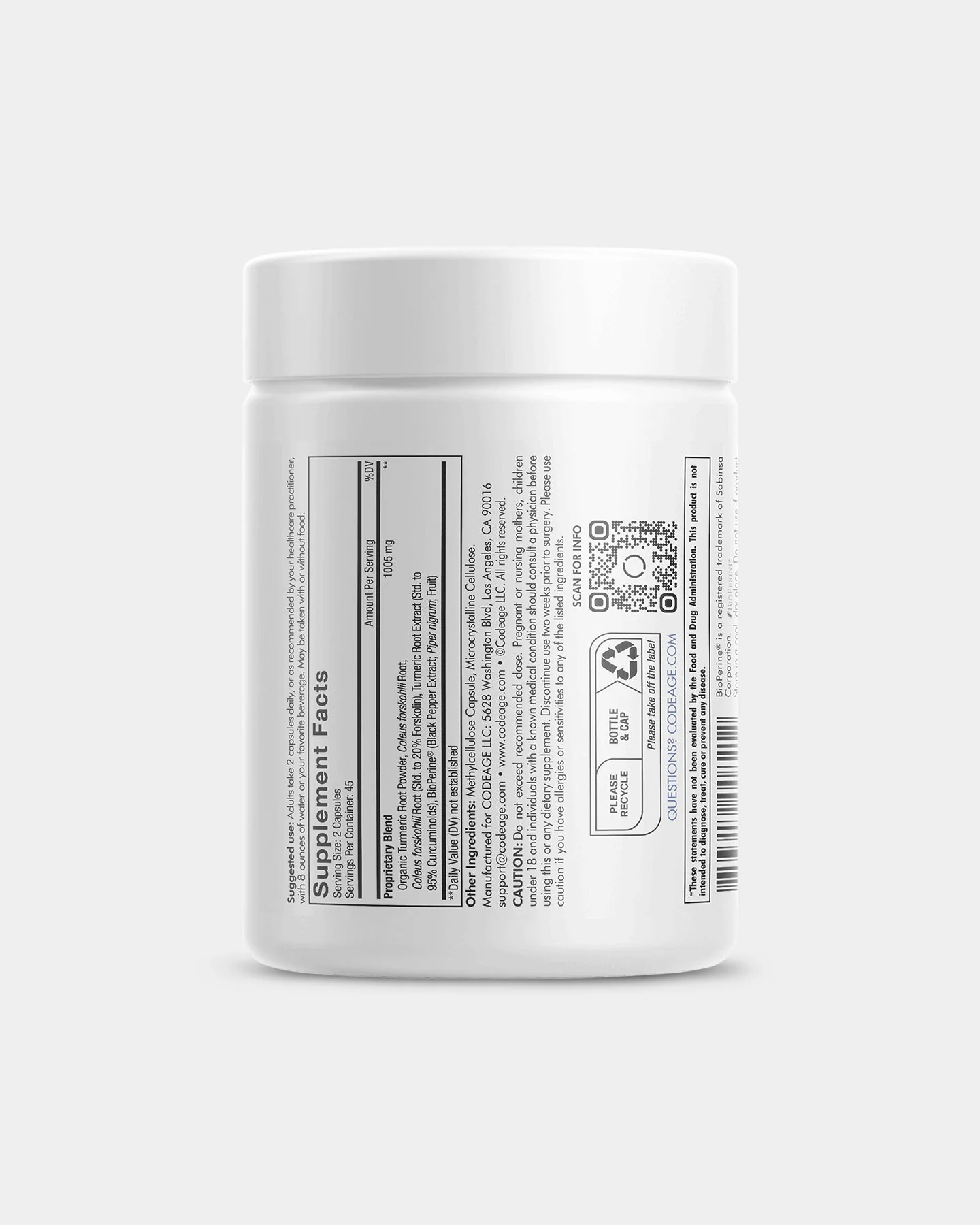 Codeage Antioxidant Forskolin Turmeric Supplement - Image 2