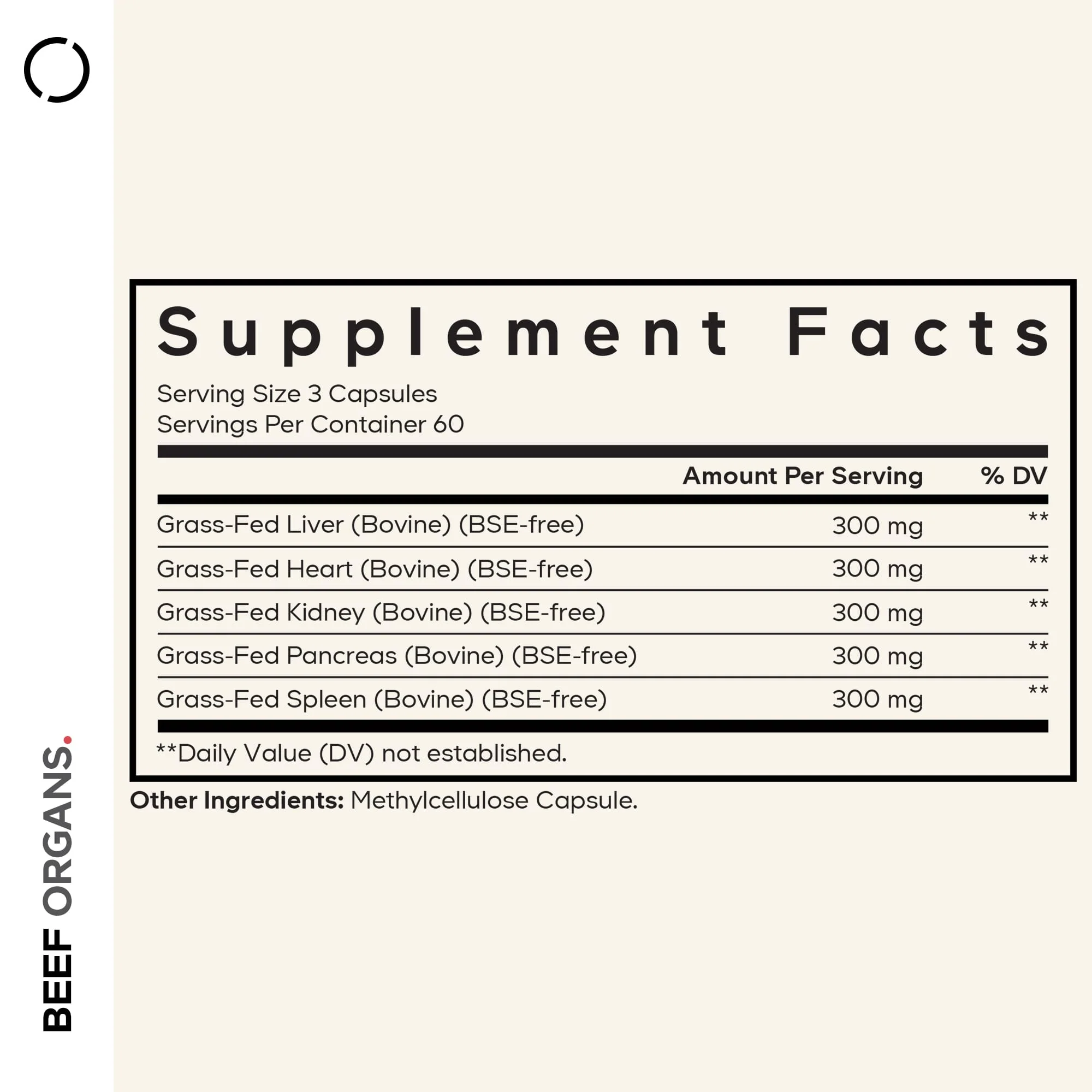Codeage Grass Fed Beef Organs Pasture Raised Dietary Supplement - Image 2