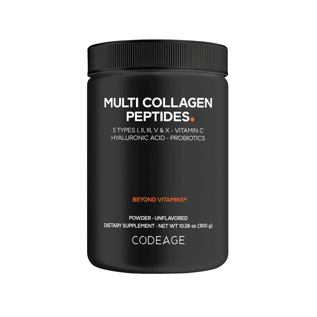 Codeage Hydrolyzed Multi Collagen Peptides Powder Supplement Black Edition