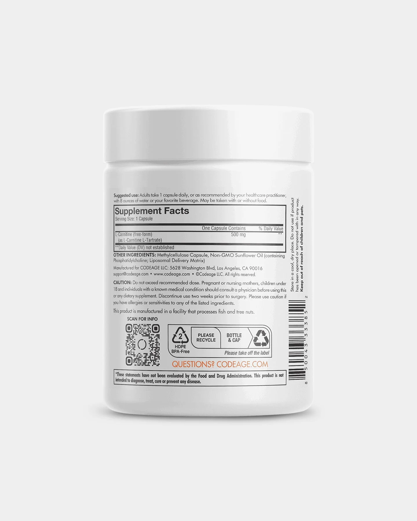 Codeage L-Carnitine+ Free-Form Amino Acid Supplement - Image 3