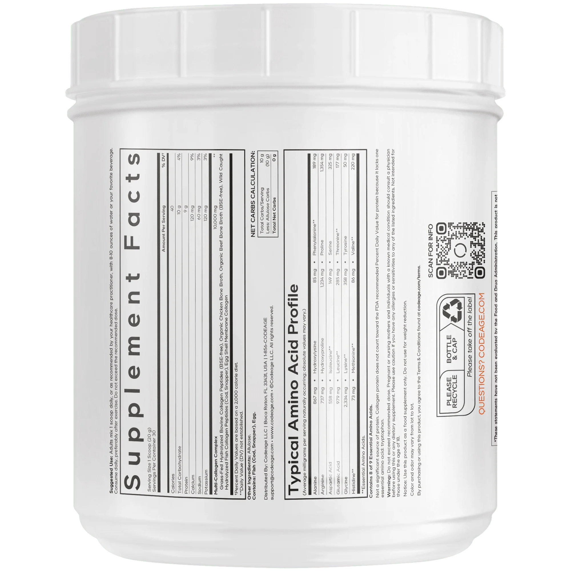 Codeage Multi Collagen Peptides Allulose Powder - Image 5