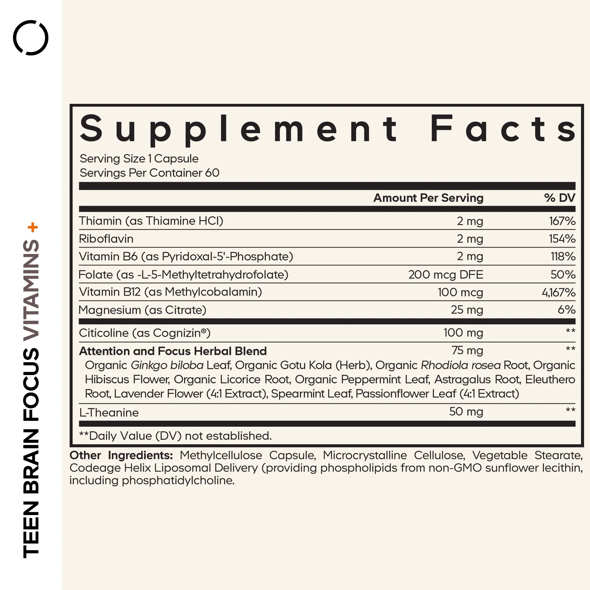 Codeage Teen Brain Focus Vitamins+ - Image 2