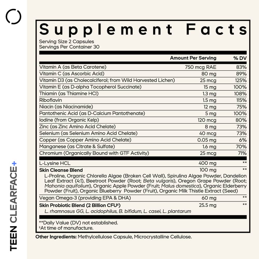 Codeage Teen Clearface+ Multivitamin - Image 2