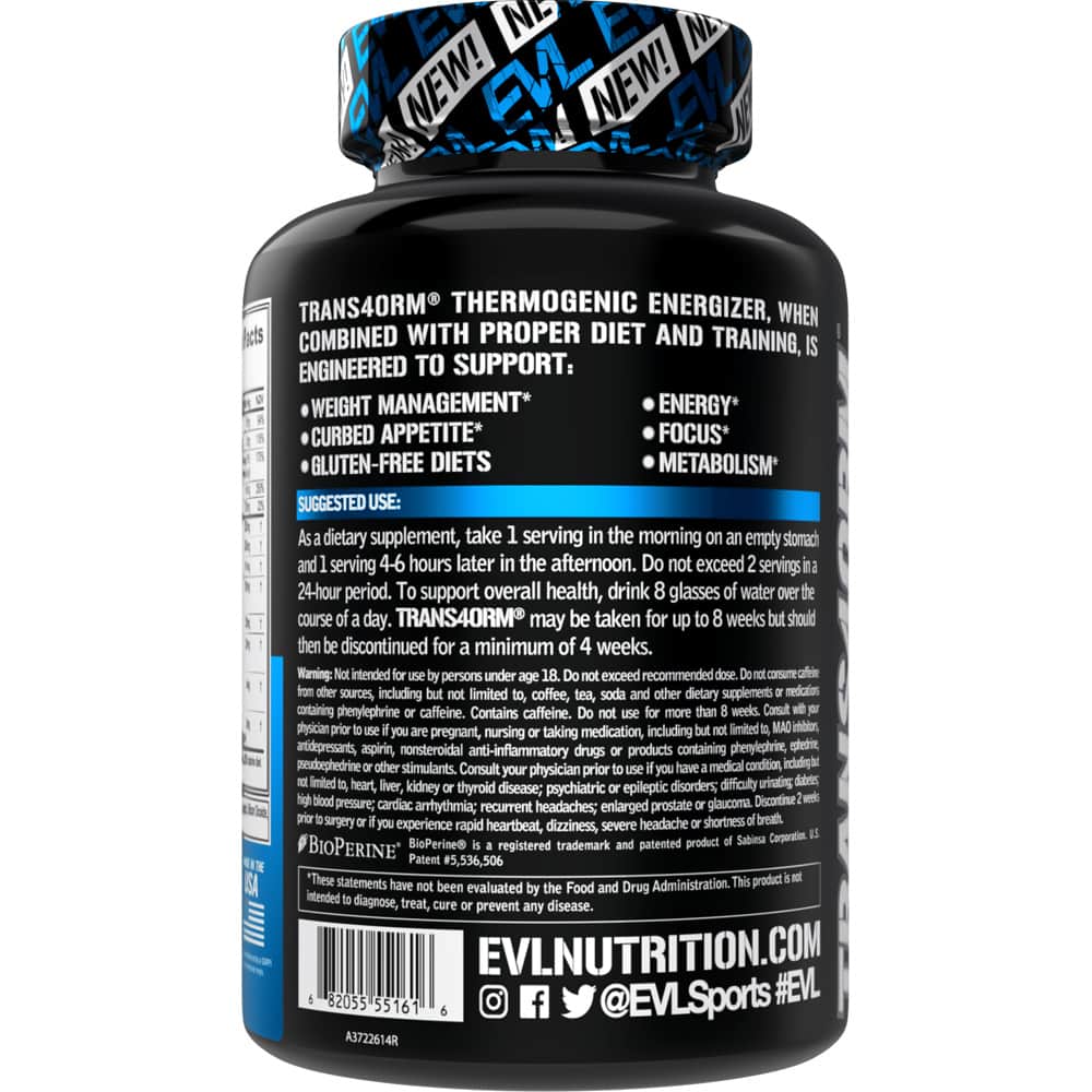EVLUTION NUTRITION TRANS4ORM Fat Burner Capsules - Image 4
