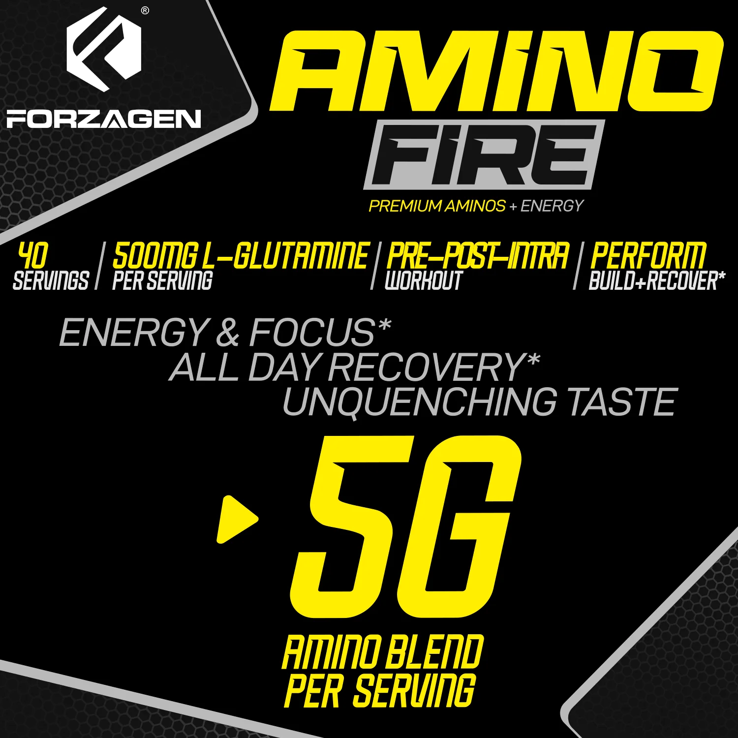 Forzagen Amino Fire Essential BCAAs + Pre Workout Energy - Image 7