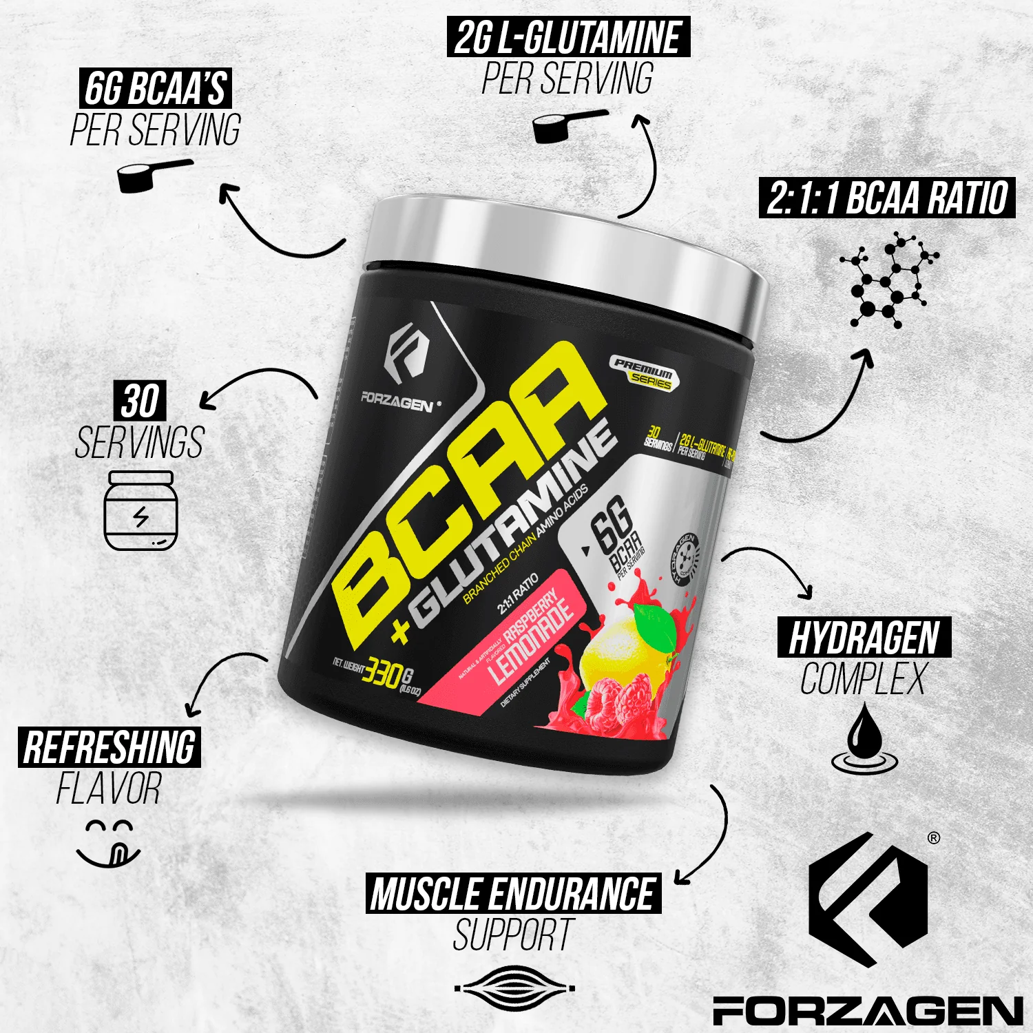 Forzagen BCAA'S + Glutamine with Hydragen Complex - Image 11