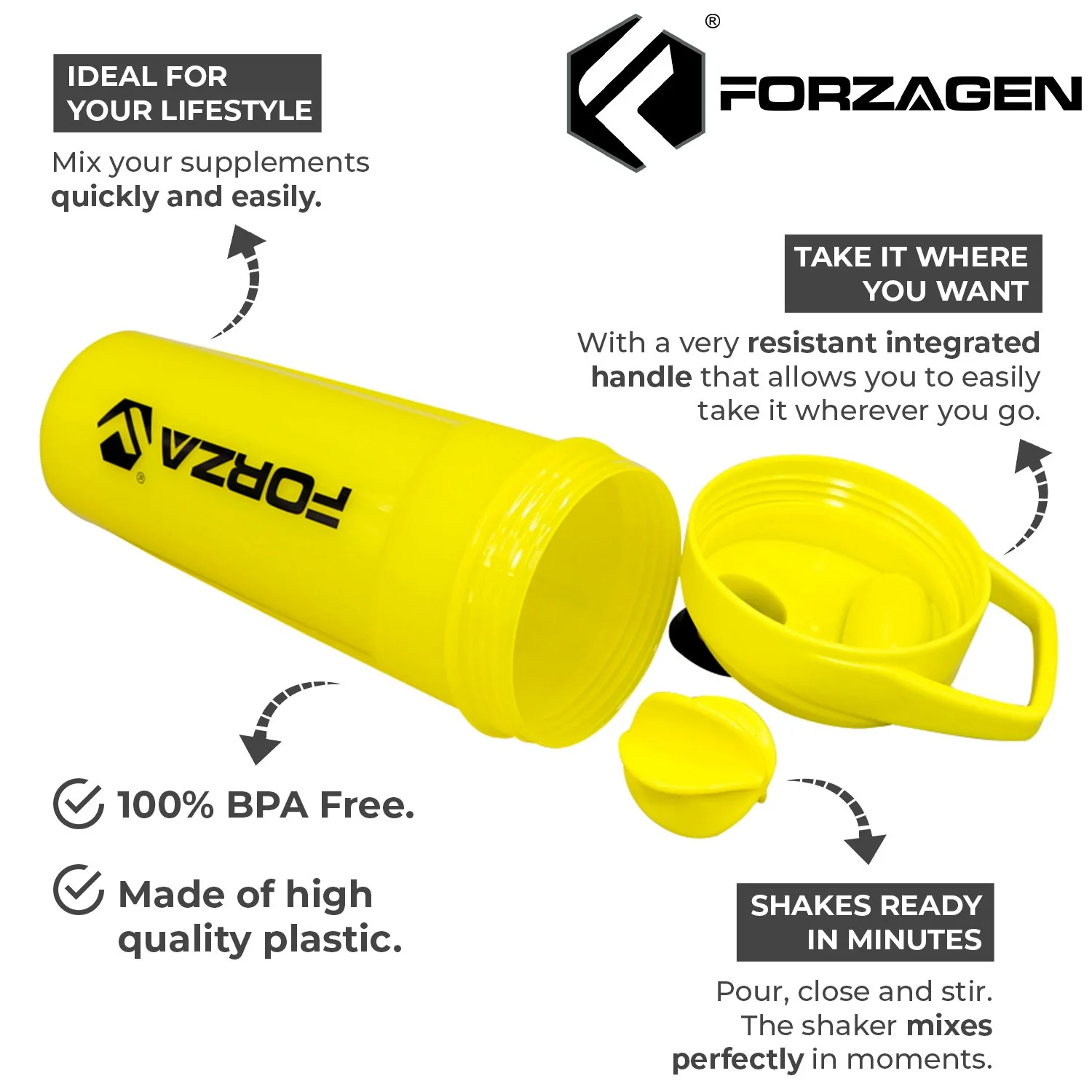 Forzagen Classic 20oz Protein Mixer - Image 4