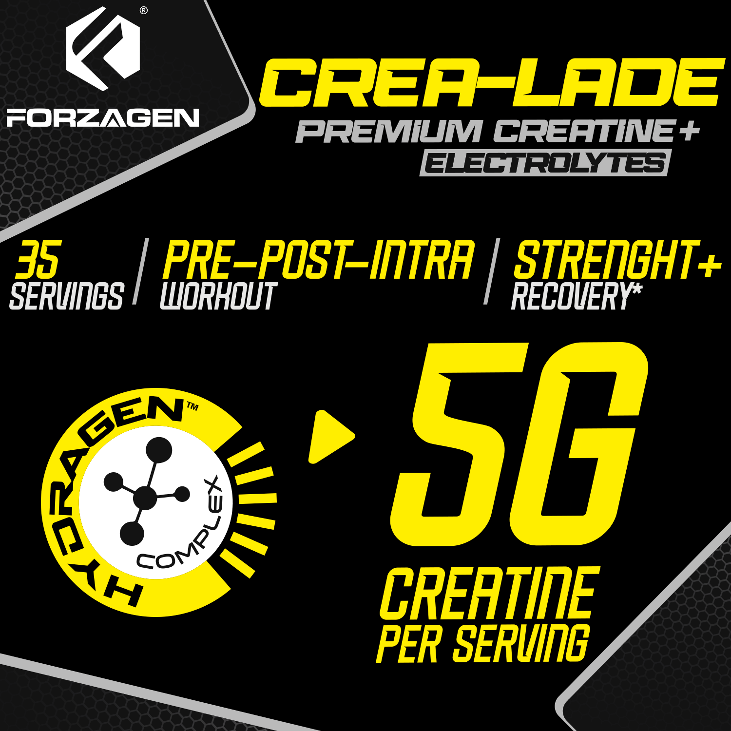 Forzagen CREA-LADE Premium Creatine + Electrolytes Pre-Workout - Image 5