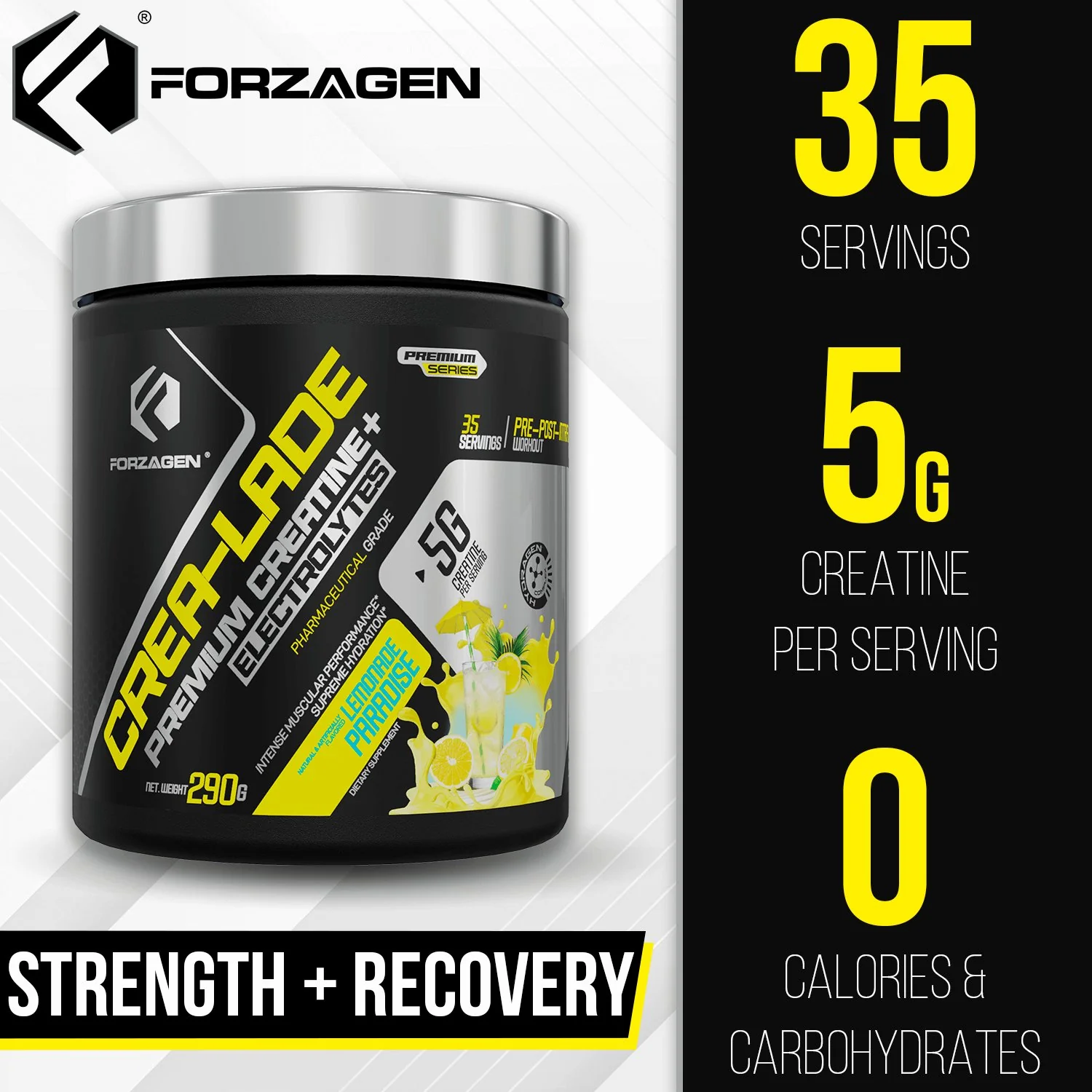 Forzagen CREA-LADE Premium Creatine + Electrolytes Pre-Workout - Image 8