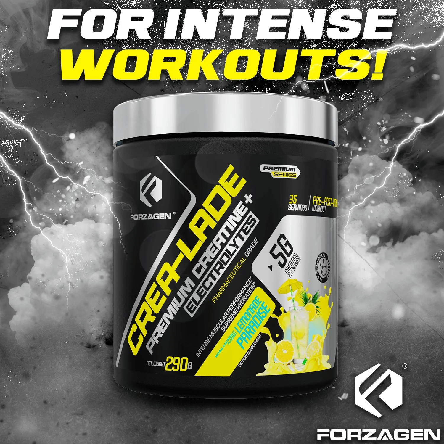 Forzagen CREA-LADE Premium Creatine + Electrolytes Pre-Workout - Image 9