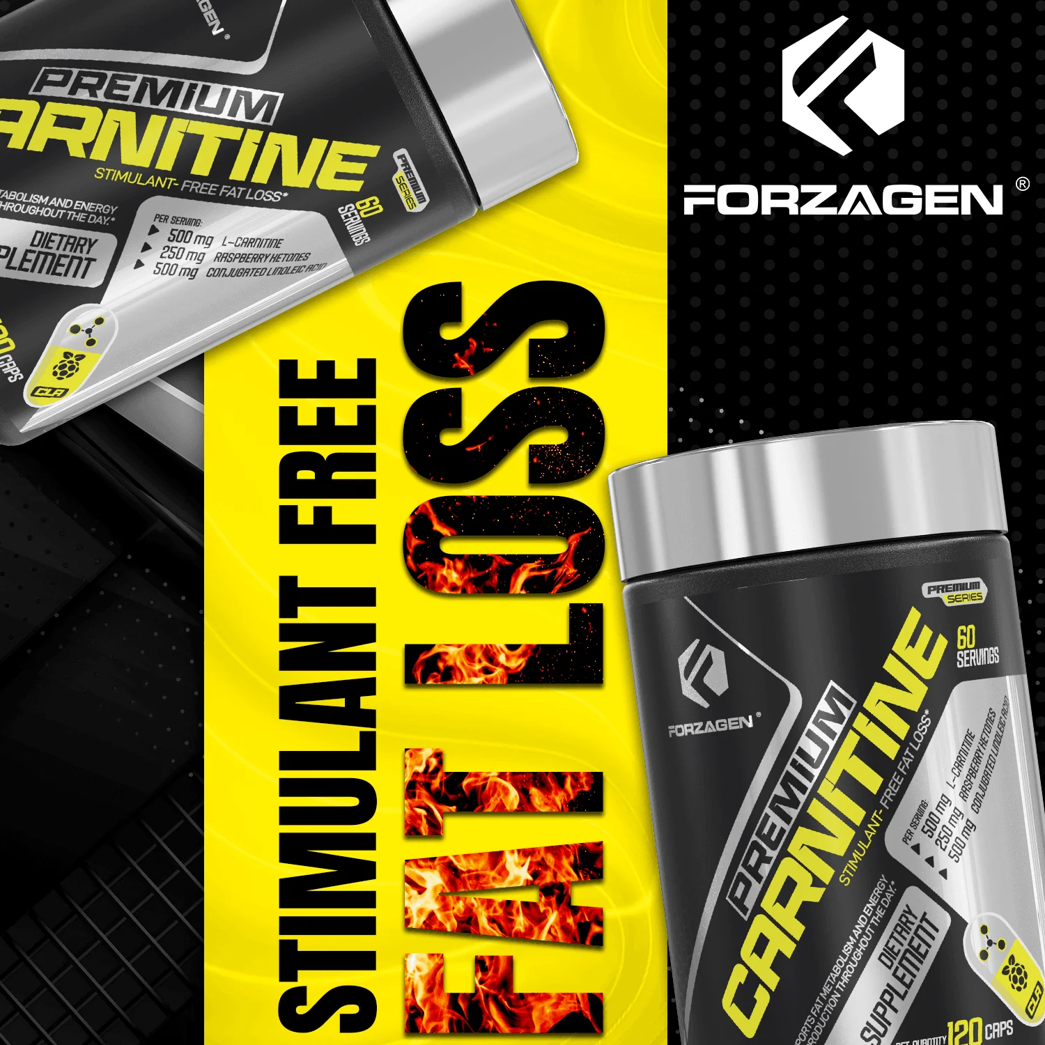 Forzagen Premium L Carnitine + CLA + Raspberry Ketones Stim-Free - Image 7