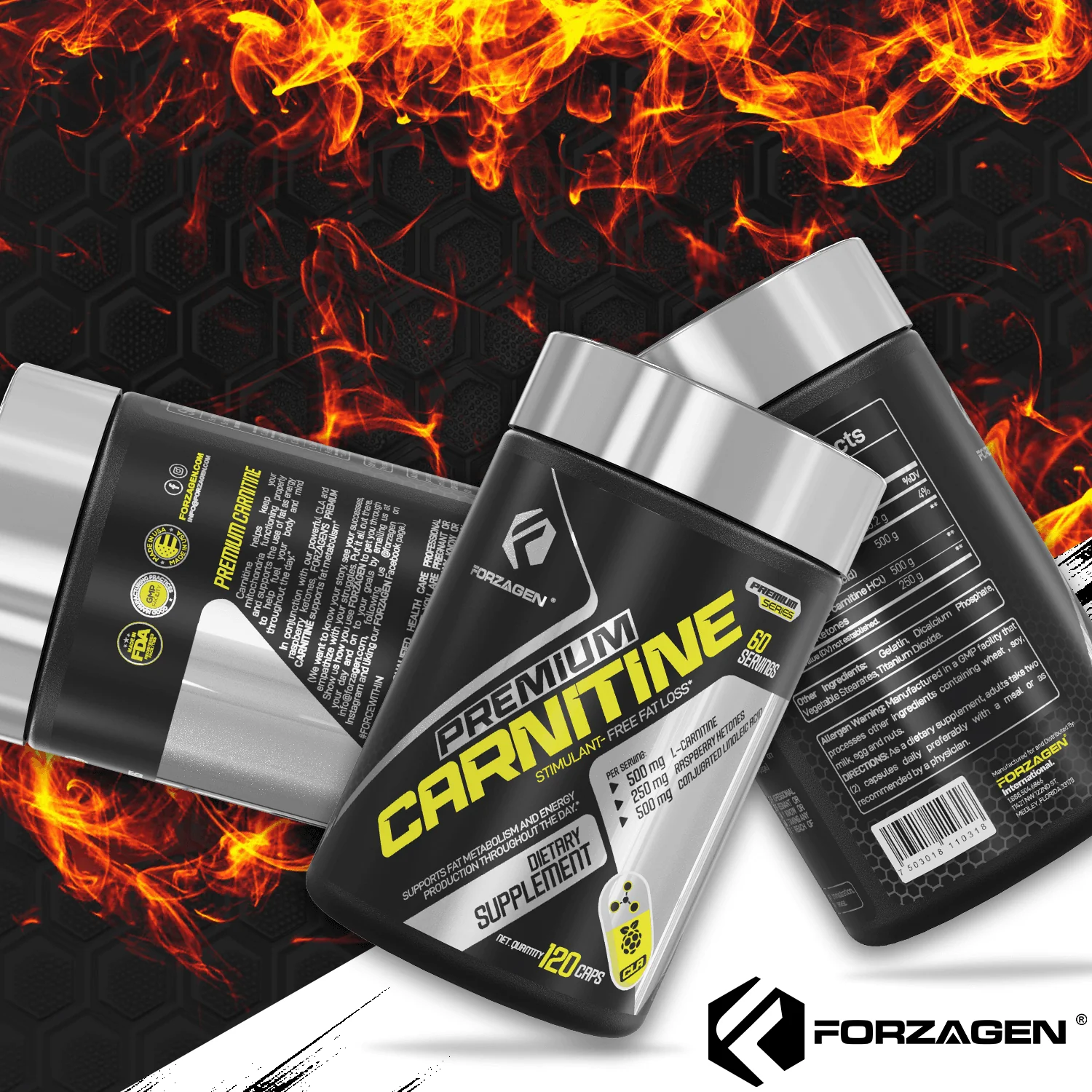 Forzagen Premium L Carnitine + CLA + Raspberry Ketones Stim-Free - Image 8