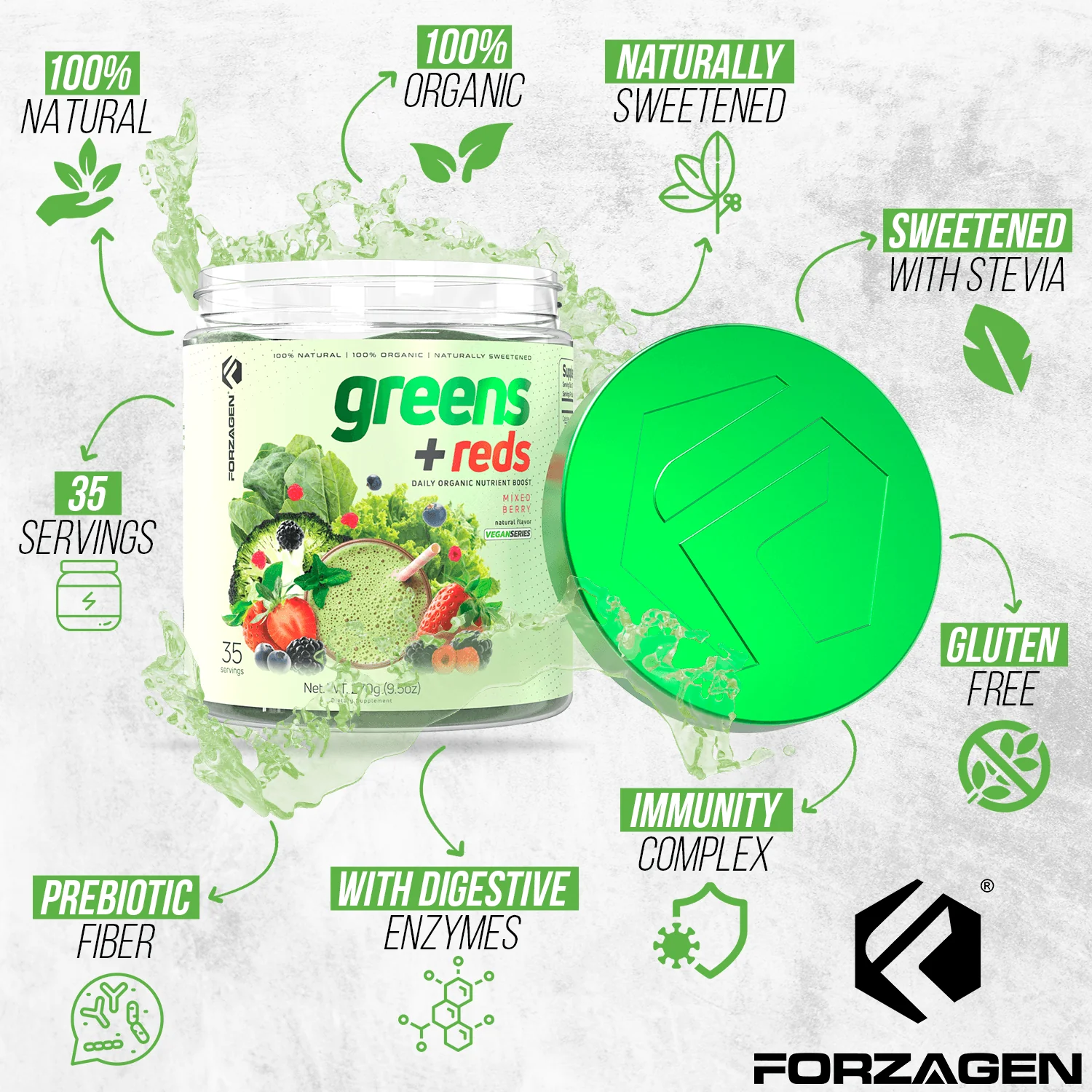 Forzagen Vegan Greens + Reds Superfood - Image 6