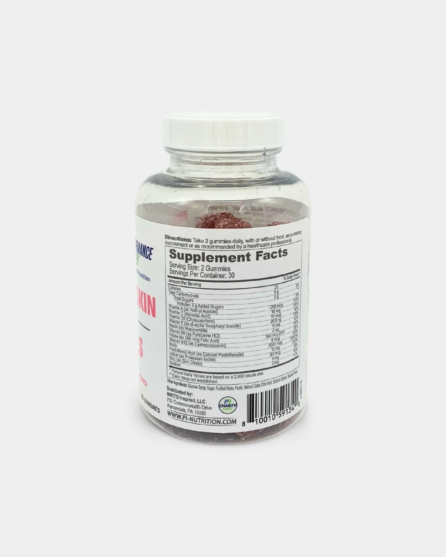 Performance Inspired Nutrition Hair, Skin & Nails Multivitamin Formula Gummy - Image 3