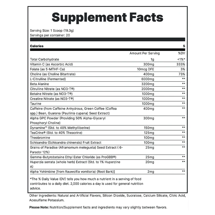 Redcon1 Total War Black OPS Extreme Preworkout - Image 5