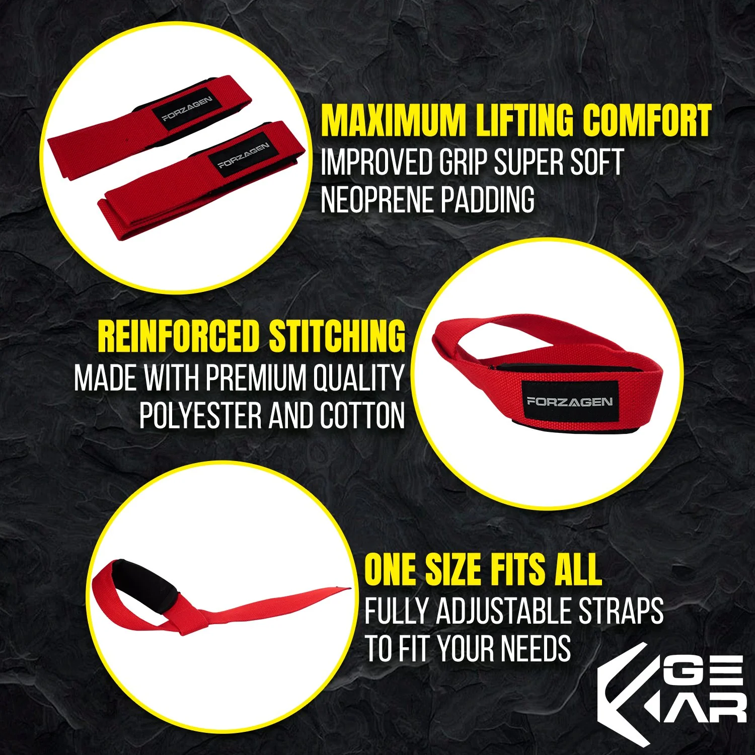 Forzagen Lifting 18" Lifting Straps - Image 2