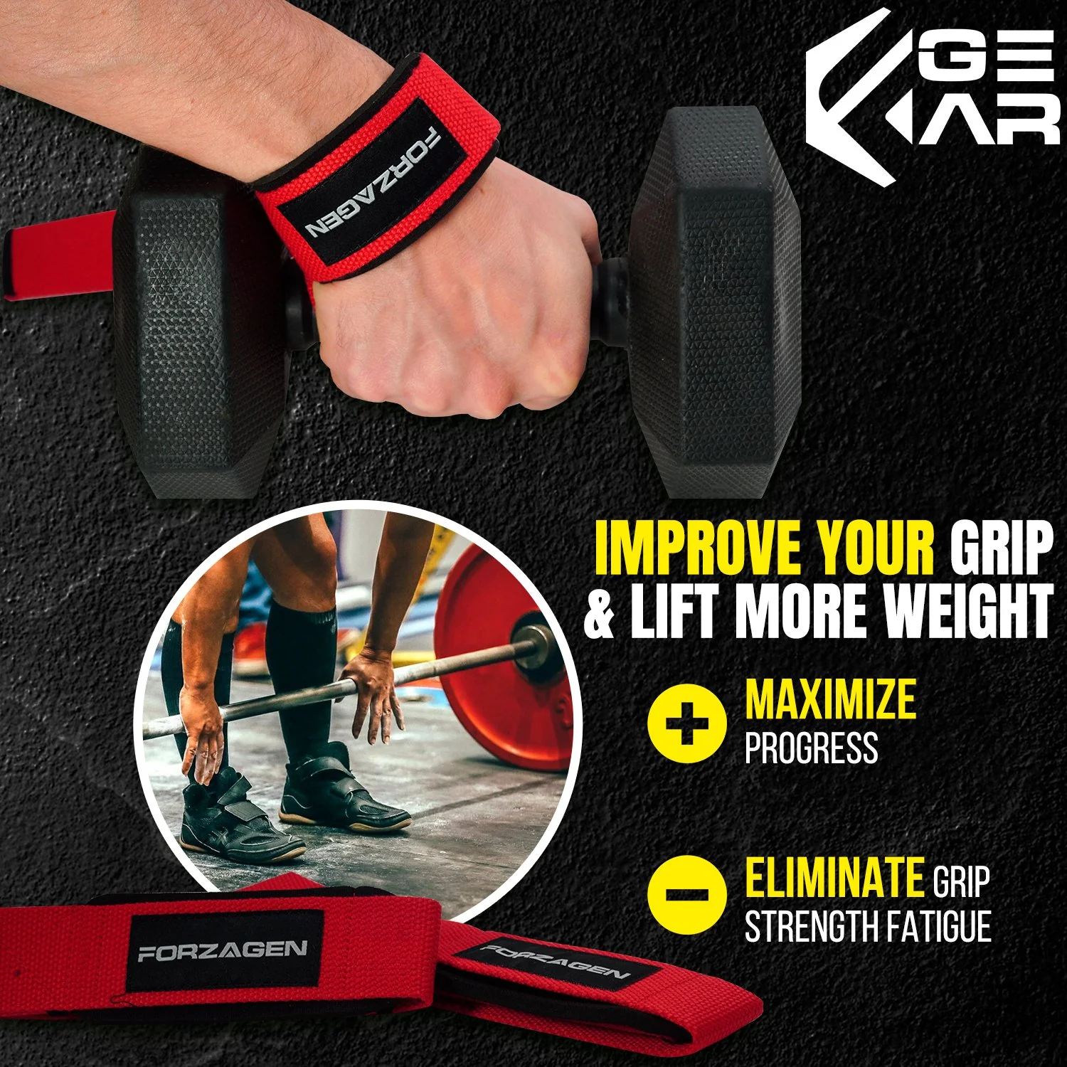 Forzagen Lifting 18" Lifting Straps - Image 3